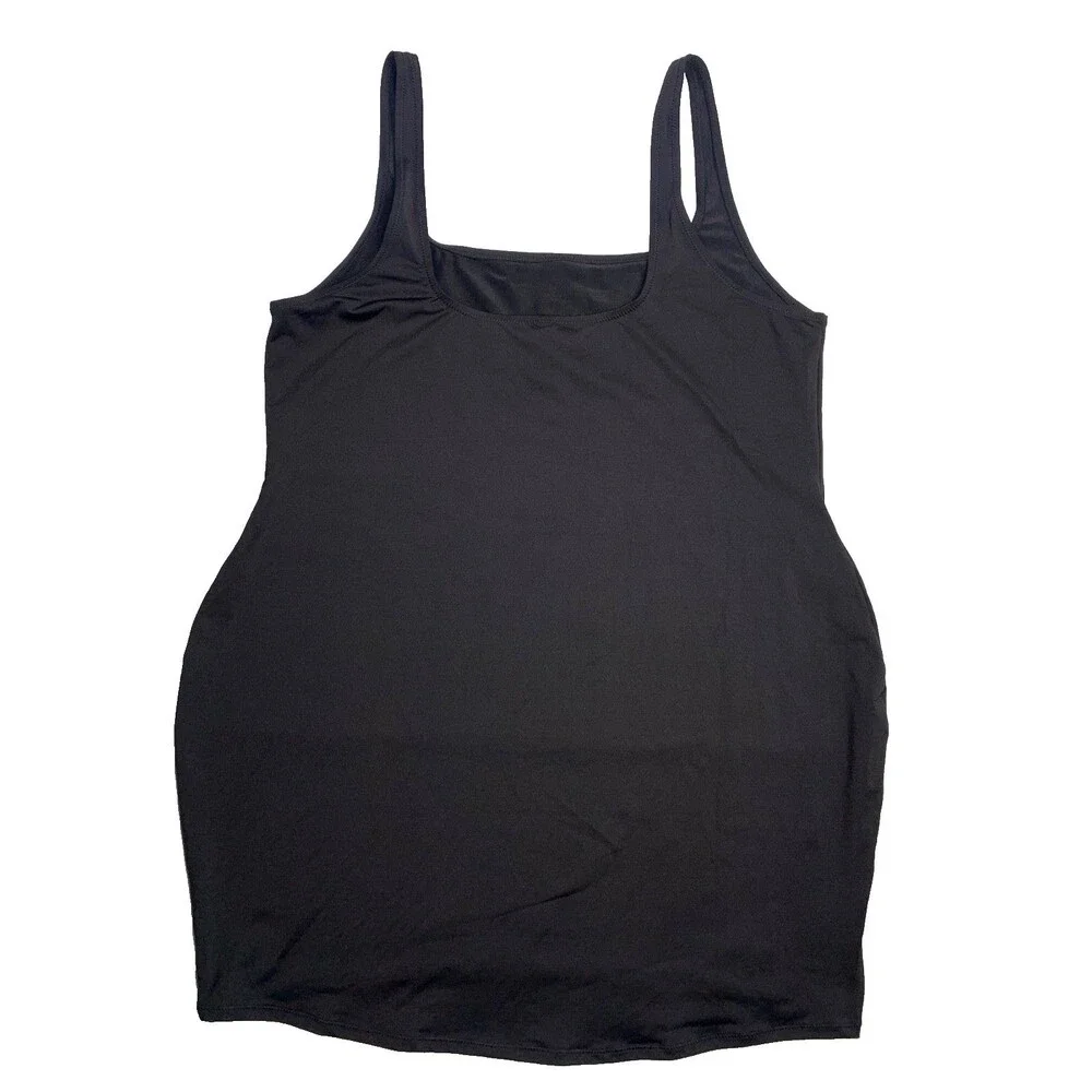 SKIMS Swim Tank Dress 4X Onyx Black Shaping NWT